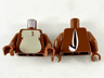 Torso Tan Fur on Chest with Black and White Tail to Left on Back Pattern / Reddish Brown Arms / Reddish Brown Hands