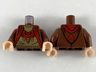 Torso Hoodie with Red Trim, Dark Tan Shirt with Red and Medium Nougat Durmstrang Crest Pattern / Reddish Brown Arms / Light Nougat Hands