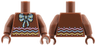 Torso with Bright Light Blue Bow with Polka Dots, Bright Pink, Bright Light Yellow Wavy Lines Pattern (BAM) / Reddish Brown Arms / Reddish Brown Hands