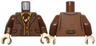 Torso Jacket over Orange Vest, Striped Shirt and Dark Red Tie with Letter W Pattern / Reddish Brown Arms / Light Nougat Hands
