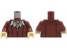 Torso Leather Jacket with Zipper and Tan Scarf over White Shirt Pattern / Reddish Brown Arms / Tan Hands