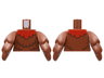 Torso Red Collar, Black Feather Lines Pattern / Reddish Brown Bird Wings