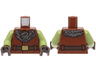 Torso Coat with Pocket and Dark Brown Belt with Gold Buckle, Bandana with Dark Bluish Gray Trim Pattern / Olive Green Arms / Dark Brown Hands