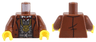 Torso Suit Jacket, Dark Bluish Gray Vest, Dark Red Tie, and Gold Police Badge on Chain Pattern / Reddish Brown Arms / Yellow Hands