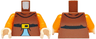 Torso Tunic with Turtleneck over Medium Blue Shirt, Black Belt, Bright Light Orange Buckle Pattern / Orange Arms / Light Nougat Hands