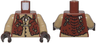 Torso Tattered Vest with Stitches and Gold Clasp over Dark Tan Shirt with Dark Brown Buttons and Dragon Tooth Necklace Pattern / Dark Tan Arms / Dark Brown Hands