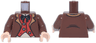 Torso Jacket Open, Medium Nougat Lapels, Red Vest, Dark Bluish Gray Buttons, Bright Light Yellow Shirt, Black Bow Tie Pattern / Reddish Brown Arms / Light Nougat Hands
