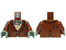 Torso Torn Jacket, Tan Tattered Shirt, Stitches on Front and Back, Sand Green Neck Pattern (Frankenstein Monster) / Reddish Brown Arms / Sand Green Hands