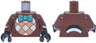 Torso Dark Turquoise Bow Tie, White and Medium Nougat Checkered Circle, Black and White Tail on Back Pattern / Reddish Brown Arms with Black and White Scallop Cuffs Pattern / Black Hands