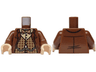 Torso Jacket over Dark Tan Plaid Vest and Tan Shirt, Polka Dot Bow Tie, Silver Chain Pattern / Reddish Brown Arms / Light Nougat Hands