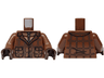 Torso Flannel Jacket with Dark Brown Stripes and Pockets over Dark Tan Crew Neck Sweater with Zipper Pattern / Reddish Brown Arms / Dark Brown Hands