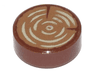 Tile, Round 1 x 1 with Tree Stump / Wood Log Grain Pattern