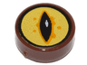 Tile, Round 1 x 1 with Black Eye on Yellow Background Pattern