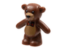 Teddy Bear with Black Eyes, Nose and Mouth, Medium Nougat Stomach and Muzzle and Red Bow Tie Pattern