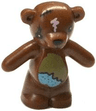 Teddy Bear with Black Eyes, Nose, Mouth and Stitches, Dark Tan and Medium Azure Stomach and Bright Pink Spot Pattern (The Simpsons Bobo)