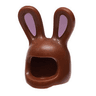 Minifigure, Headgear Head Cover, Costume Bunny Ears with Bright Pink Auricles Pattern