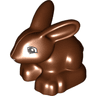 Duplo Bunny / Rabbit Head Pointed Straight with Black Eyes Squared and Thin Bright Pink Nose Pattern