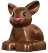Duplo Bunny / Rabbit Head Turned Left with Eyes Top Semicircular and Dark Pink Nose Pattern