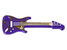 Minifigure, Utensil Musical Instrument, Guitar Electric with White Strings, Star, Bridge, and Output Jack and Gold Geometric Pattern