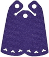 Mini Doll, Cape Cloth, Friends, 2 Bottom Curves, Long with 3 Small Top Holes and Heart Shaped Holes