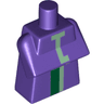 Torso, Modified Long with Folded Arms with Pixelated Sand Green and Dark Green Minecraft Witch Pattern