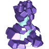 Lower Body, Swirling Rocks over Molded Trans-Light Blue Cone with Debossed Zigzag Lines / Lightning Bolts Pattern