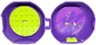 Container, Pod with Lime 6 x 6 Round Plate and Lime 1 x 2 Plate with Friends Pattern (Stickers) - Set 853777