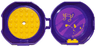Container, Pod with Bright Light Orange 6 x 6 Round Plate and Bright Light Orange 1 x 2 Plate with Friends Pattern (Stickers) - Set 853775