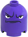 Brick, Round 2 x 2 x 1 2/3 Dome Top with Frown Face and Angry Eyes Pattern