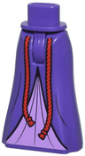 Mini Doll Hips and Skirt Full Length with Medium Lavender Inset and Red Rope Belt Ends Pattern - Thin Hinge