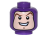 Minifigure, Head Balaclava with Face Hole, Reddish Brown Curved Eyebrows, Chin Swirl, Open Mouth Smile Pattern (Buzz Lightyear)