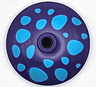 Dish 3 x 3 Inverted (Radar) with Medium Azure Mushroom Spots Pattern
