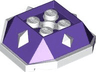 Shell with 4 Recessed Studs and Hole with Molded White Bottom and Spikes Pattern