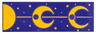 Tile 2 x 6 with Bright Light Orange Half Moon, Crescent Moons, Line, Dots and Stars Pattern