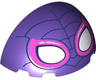 Windscreen 3 x 6 x 2 1/3 Quarter Sphere with Dark Blue Webbing, Large White Eyes with Dark Pink Contours Pattern (Ghost-Spider Face)