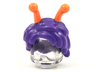 Minifigure, Hair Short with Orange Antennae Pattern - Flexible Rubber