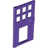 Door 1 x 4 x 6 with 6 Panes, Stud Handle, and Hole for Pet Flap