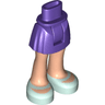 Mini Doll Hips and Skirt, Light Nougat Legs and Light Aqua Shoes Pattern - Thick Hinge