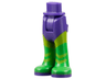 Mini Doll Hips and Trousers with Back Pockets with Green Boots with Lime Chevrons and Dark Purple Soles Pattern - Thick Hinge