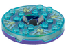 Turntable 6 x 6 x 1 1/3 Round Base with Trans-Light Blue Top and Glow In Dark Skulls on Medium Blue Pattern (Ninjago Spinner)