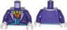 Torso Batman Suit with Medium Azure Vest, Orange Shirt, and Lime Bow Tie Pattern / Dark Purple Arms / White Hands