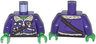 Torso Aviator Jacket with Silver Badge, Radio and Brown Belts Pattern / Dark Purple Arms / Bright Green Hands