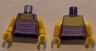 Torso Female Top with Dark Purple Stripes and Gold Necklace Pattern / Yellow Arms / Yellow Hands