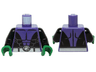 Torso Batman Muscles Outline, Open Black Shirt and Silver Belt Pattern / Black Arms / Green Hands