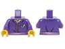 Torso Ninjago Jacket with Three White Buttons, Medium Lavender Belt, White Undershirt and Mail Horn Pattern / Dark Purple Arms / Yellow Hands