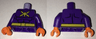 Torso Batman Muscles Outline with Yellow Killer Moth Logo and Belt Pattern / Dark Purple Arms / Orange Hands