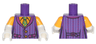 Torso Batman Striped Vest and Green Tie Pattern / White Arms with Bright Light Orange Short Sleeves and Card Suit Symbols Pattern / White Hands