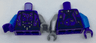 Torso Female Damaged Armor, Dark Blue Belt Pattern / Flat Silver Arm Left / Dark Azure Arm Right / Dark Purple Hand Right / Dark Bluish Gray Hand Left