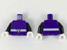 Torso with White Belt and Light Bluish Gray Triangle Buckle Pattern / Black Arms / White Hands