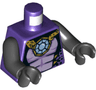 Torso Ninjago Snake with Light Blue Gem and Black Scales with Gold Spikes Pattern (Pythor) / Black Arms / Black Hands